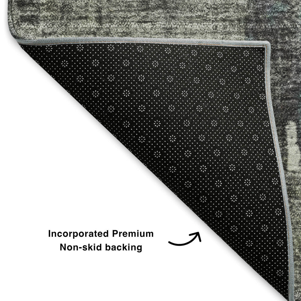 Premium Machine Washable Mayfield AMF624 Charcoal 10' x 14' Rug