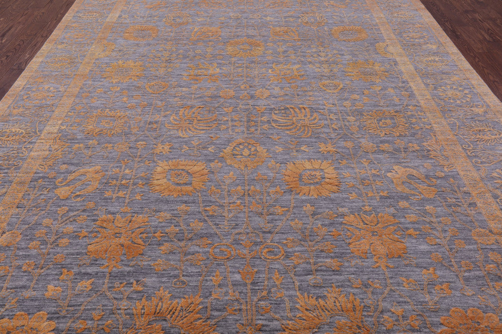 Persian Hand Knotted Wool & Silk Rug 9' 0" X 12' 3" - Q15755