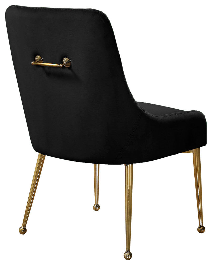 Owen Velvet Dining Chair, Set of 2, Black
