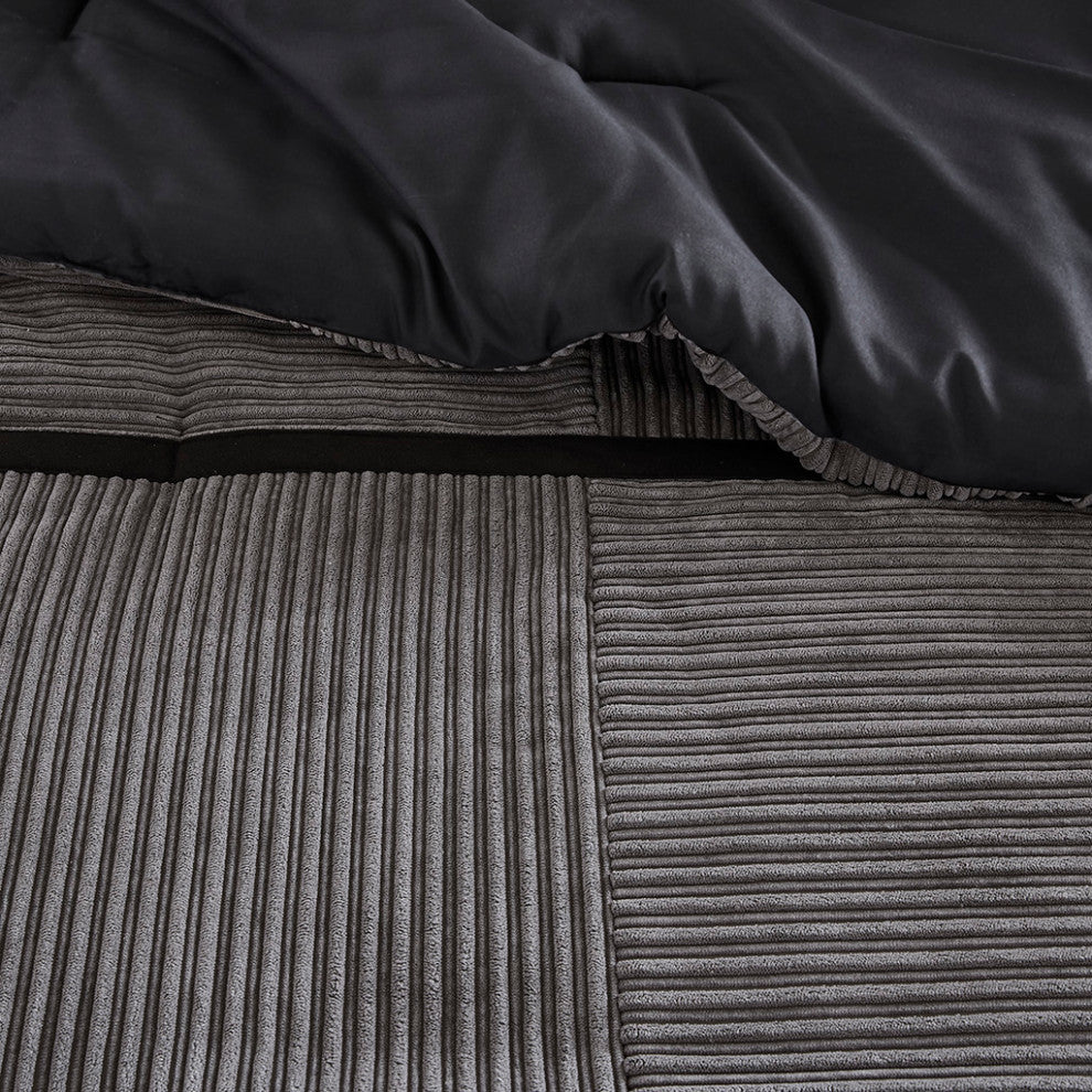 Madison Park Dallas 7 Piece Micro Corduroy Comforter Set
