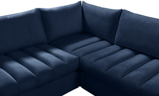 Jacob Velvet Upholstered 8-Piece U-Shaped Modular Sectional, Navy