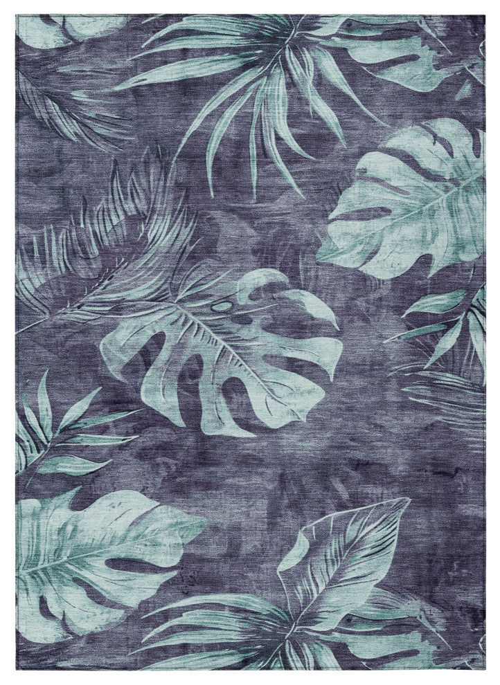 Machine Washable Indoor/Outdoor Chantille ACN1887 Blue 5' x 7'6" Rug