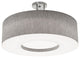 Montclair 24" Medium Base Semi-Flush Mount, Satin Nickel Finish, Gray Shade