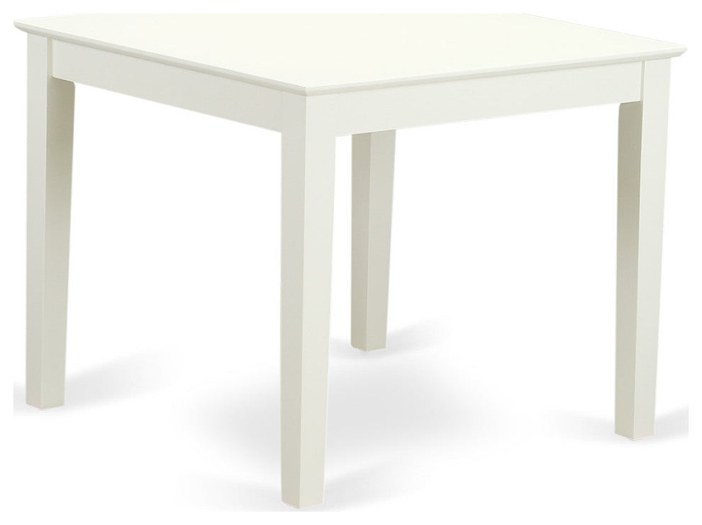 3Pc Dinette Set, Square Kitchen Table, Two Dining Chairs, Linen White Finish