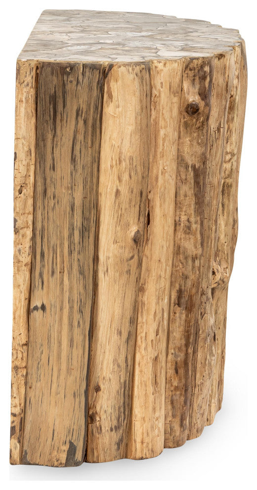 Norwest Petrified Teak Wood Console Table