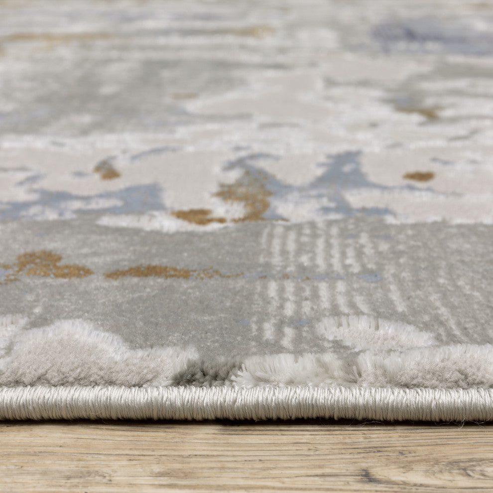 Emery Galaxy Grey/Blue Indoor Area Rug, 5'3" x 7'6"