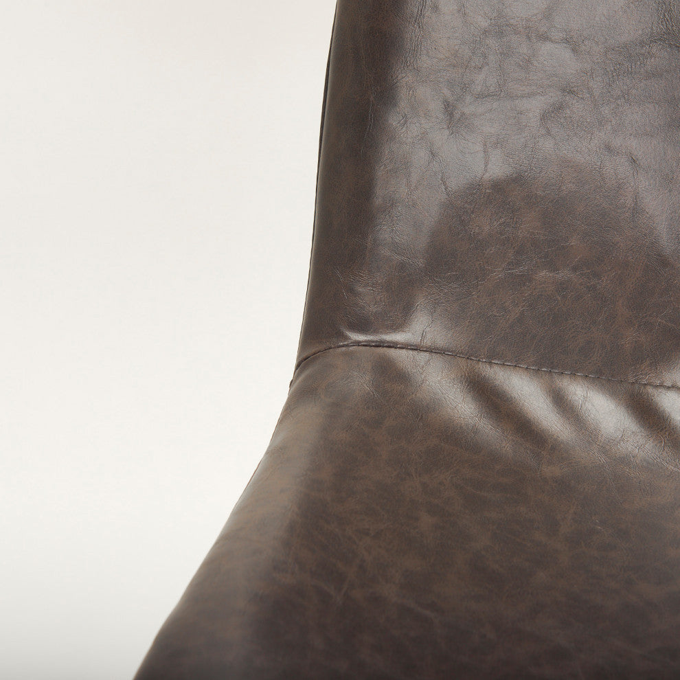 Sawyer I Dining Chair, Set of 2, Black, Genuine Leather