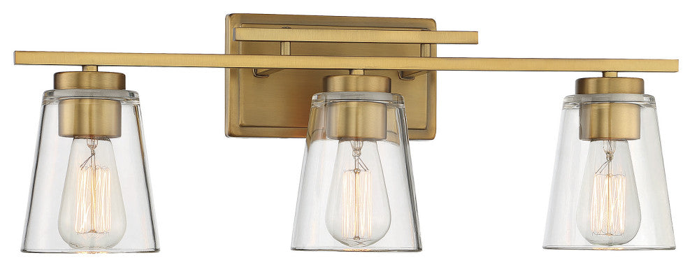 Calhoun 3-Light Warm Brass Bath Bar