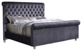 Marseille Upholstered Tufted Bed, Gray, Queen