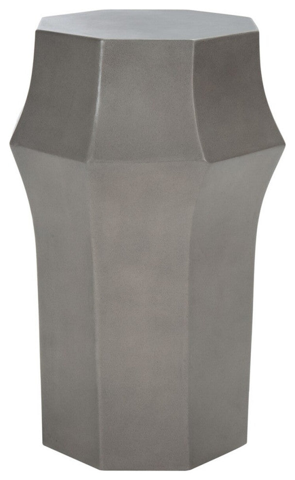 Safavieh Indoor-Outdoor Klaudia Concrete Accent Table Dark Grey