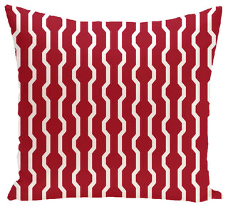Nuts And Bolts, Decorative Geometric Print Pillow, Red, 20"x20"