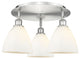 Bristol Glass-3 Light 19" Flush Mount-Satin Nickel, Matte White Glass Shade
