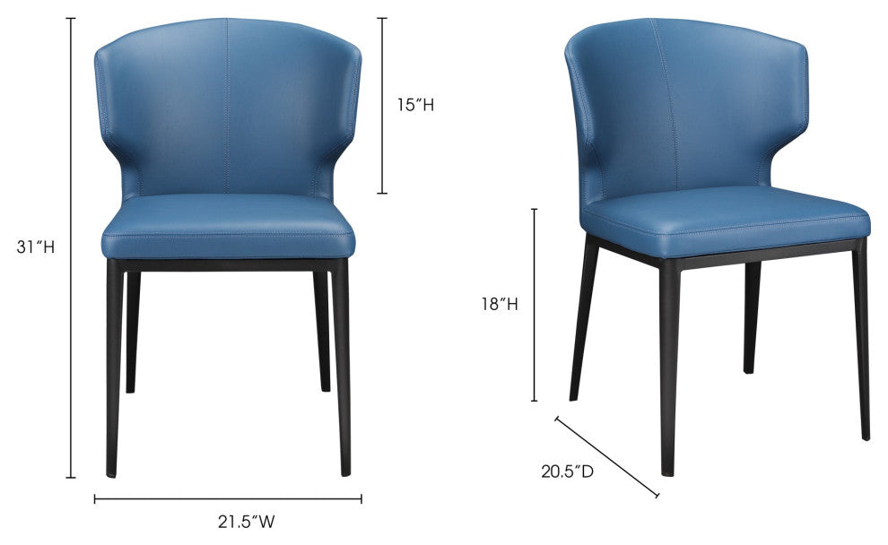 Contemporary Delaney Side Chair Steel Blue - M2 - Blue