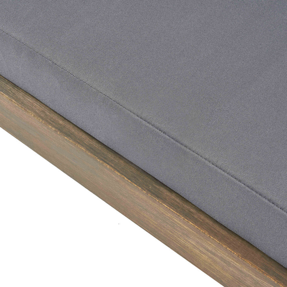 Lucy Outdoor Acacia Wood 4 Seater Chat Set, Gray, Dark Gray