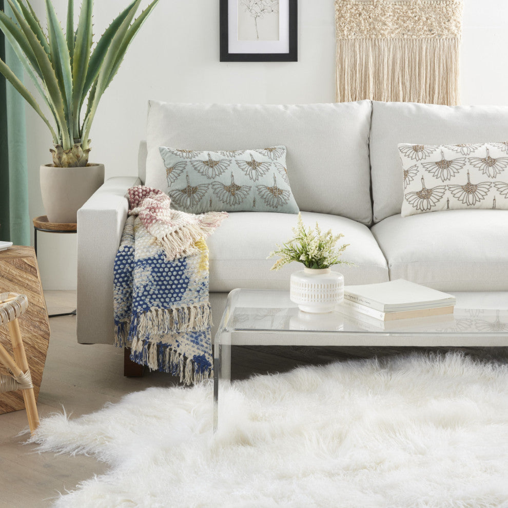 Brilliant Celadon Blue lumbar Pillow