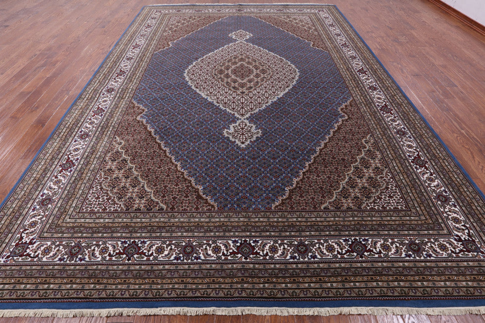 Persian Tabriz Wool & Silk Handmade Rug 10' 3" X 14' 3" - Q13008