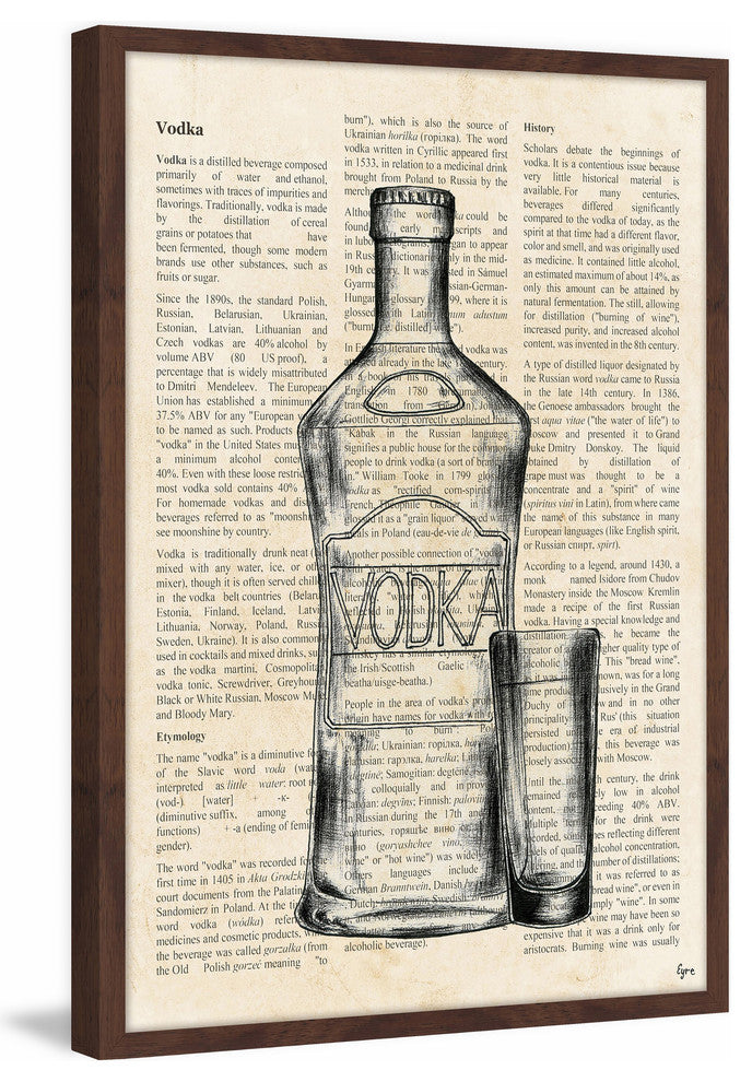 "Vodka History" Framed Painting Print, 12"x18"