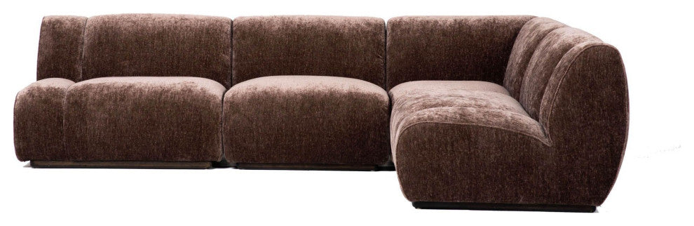 Sterling 4-Piece Armless Sectional Sofa, Brown