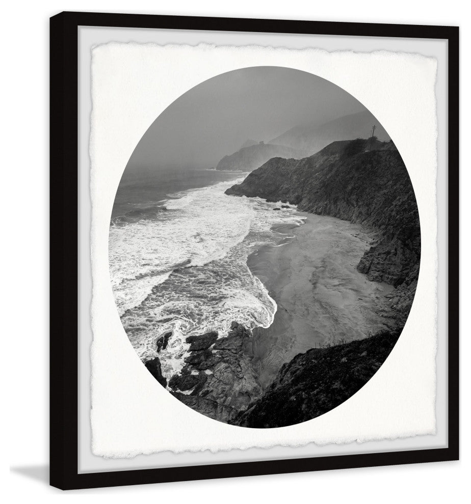 "Big Ocean Waves" Framed Painting Print, 18x18