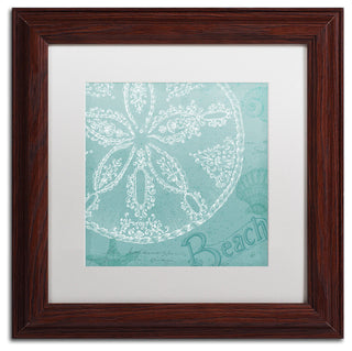 'Aqua Treasure II' Matted Framed Canvas Art by Daphne Brissonnet