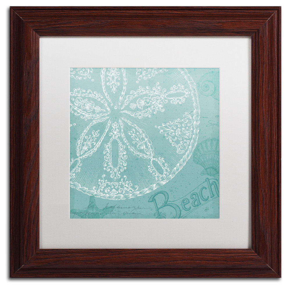 'Aqua Treasure II' Matted Framed Canvas Art by Daphne Brissonnet