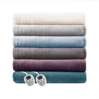 Serta Plush Heated Blanket, Purple