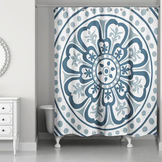 Medallion Shower Curtain, Blue