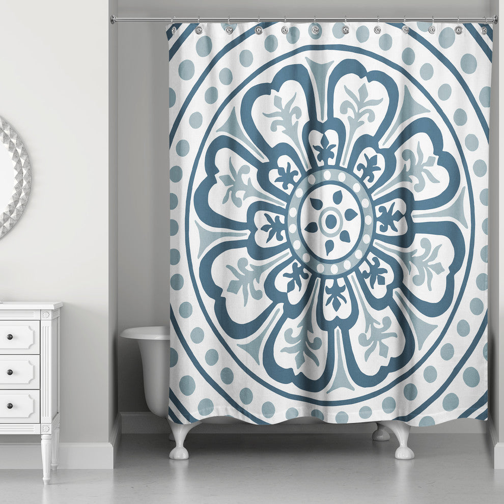 Medallion Shower Curtain, Blue