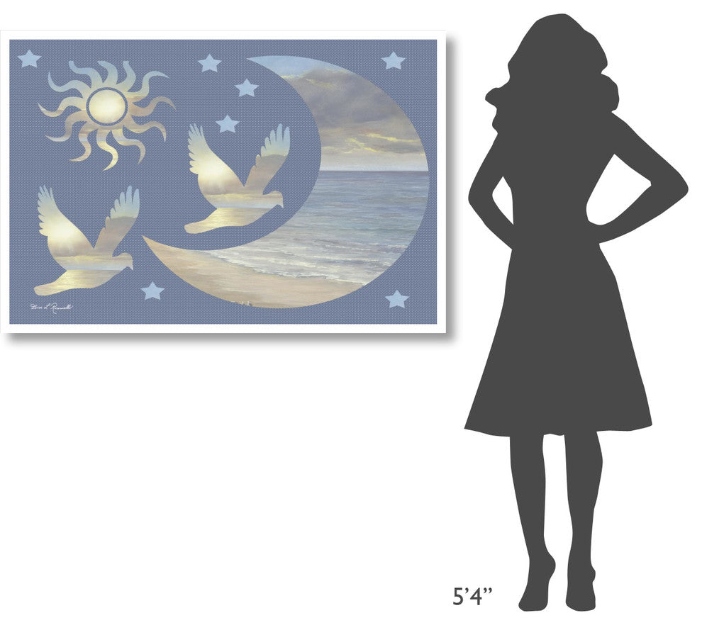 "Moon and Stars" Digital Paper Print by Diane Romanello, 50"x34"