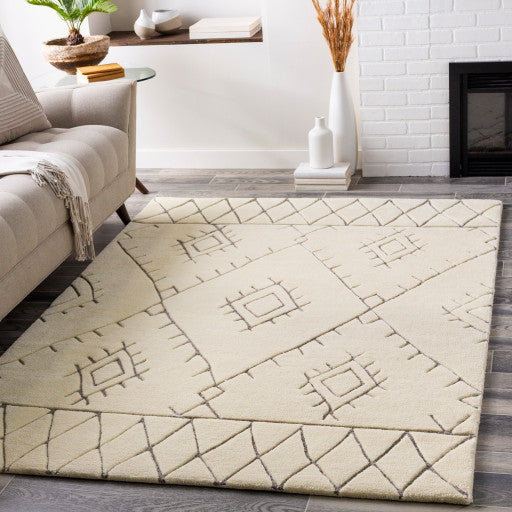 Surya Souk SOU-2301 8'x10' Rug, Medium Gray/Cream