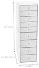 Slaystation Premium Mirrored 9 Drawers Vanity Storage Unit, White