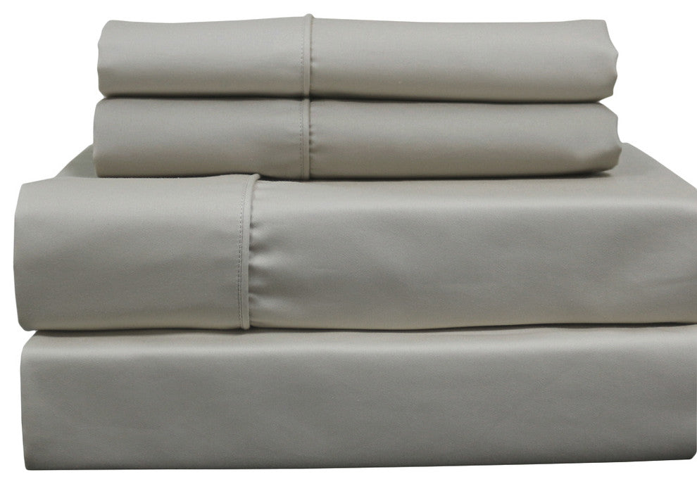 Unattached Solid Wrinkle-Free Waterbed Sheet Set, Linen, California King