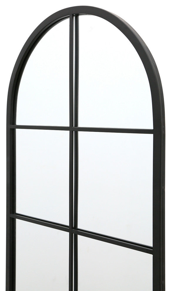 Metal Large Arch Window Pane Wall Mirror