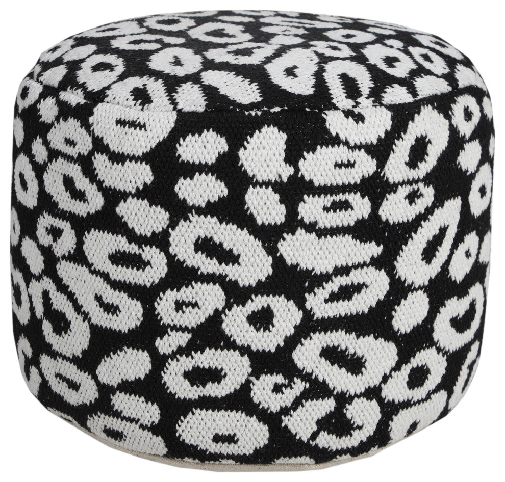 Modern Leopard Print Pouf Ottoman