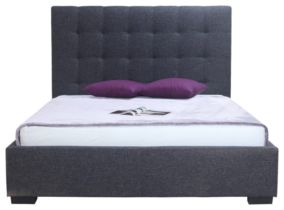 First of A Kind Belle Storage Bed Queen Charcoal Fabric