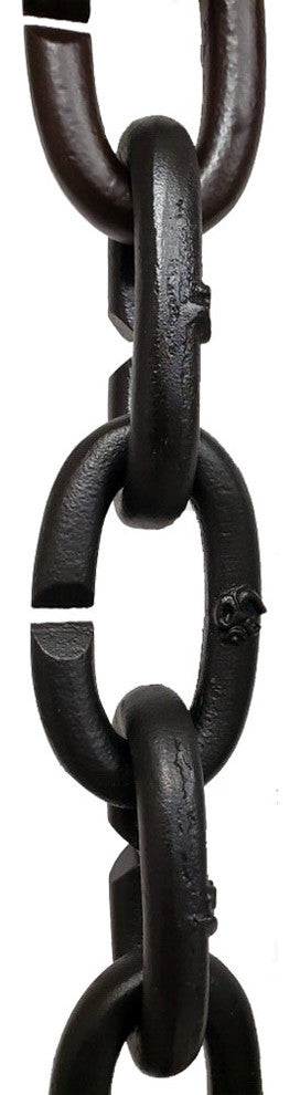 Large Cast Aluminum Oval Links Rain Chain - Black with Installation Kit, 13 Foot