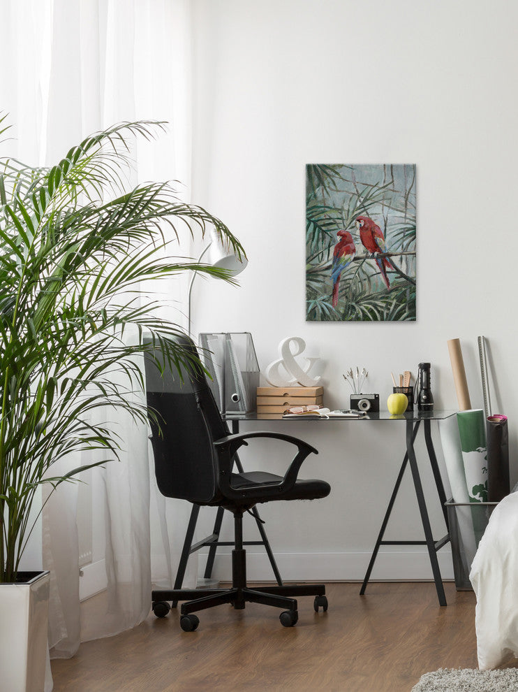 "Cockatoo Heart" Painting Print on Wrapped Canvas, 24"x36"