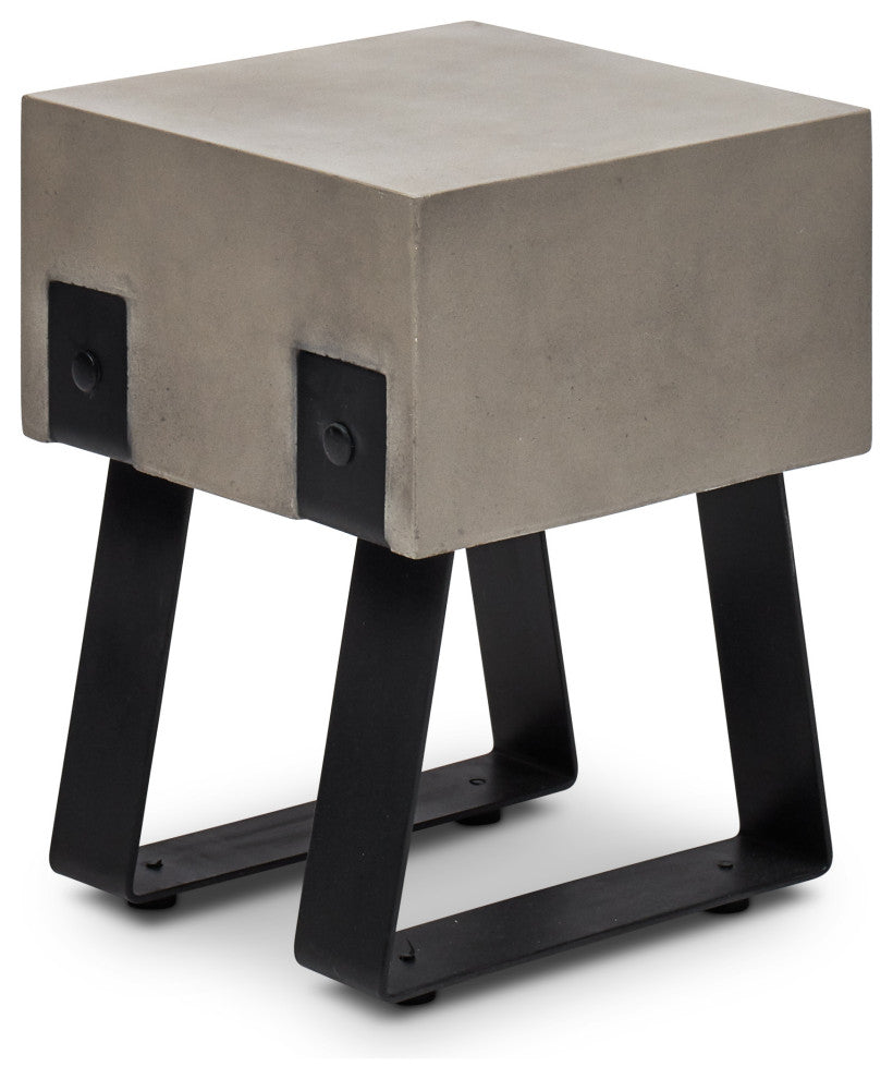 Mixx Industrial Stool, Black Legs, Dark Gray Seat