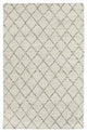 Classic Home Diamond Looped Wool Ivory Rug, 8'x10'