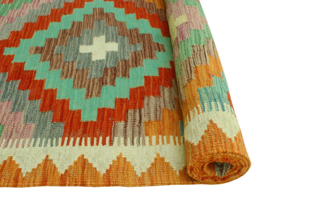 Sangat Kilim AnsiLight a Red/Ivory Runner, 2'6x9'2