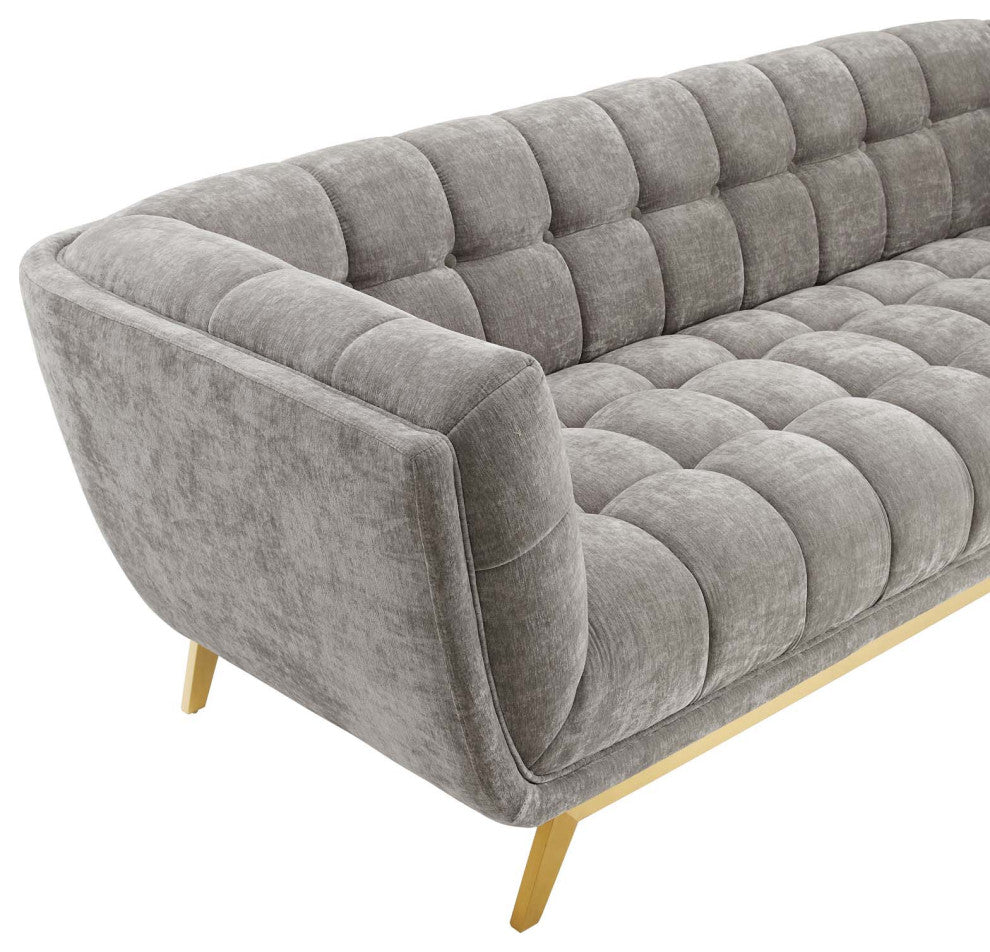 Bestow Crushed Performance Velvet Sofa Light Gray
