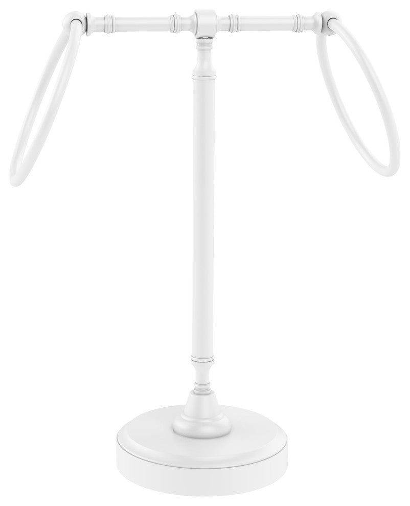 Vanity Top 2 Towel Ring Guest Towel Holder, Matte White