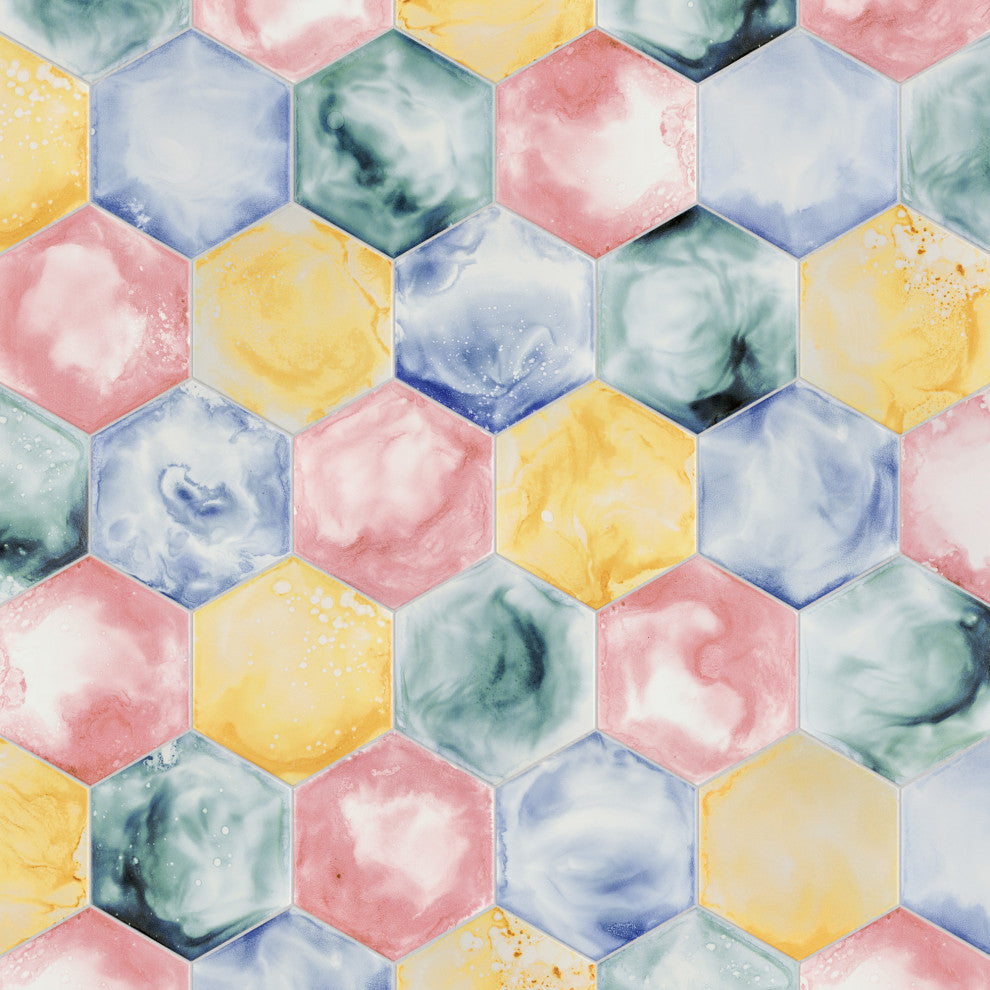 Raktion Hex Porcelain Floor and Wall Tile Sample