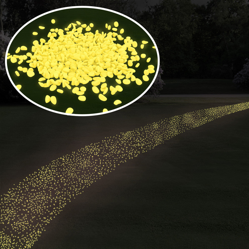 Pure Garden Garden Stones, 500 Count Glowing Pebbles, Yellow