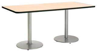KFI Mode 42" x 72" Conference Table Natural Round Silver Base Standard Height