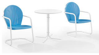 Griffith 3-Piece Outdoor Bistro Set, Sky Blue Gloss