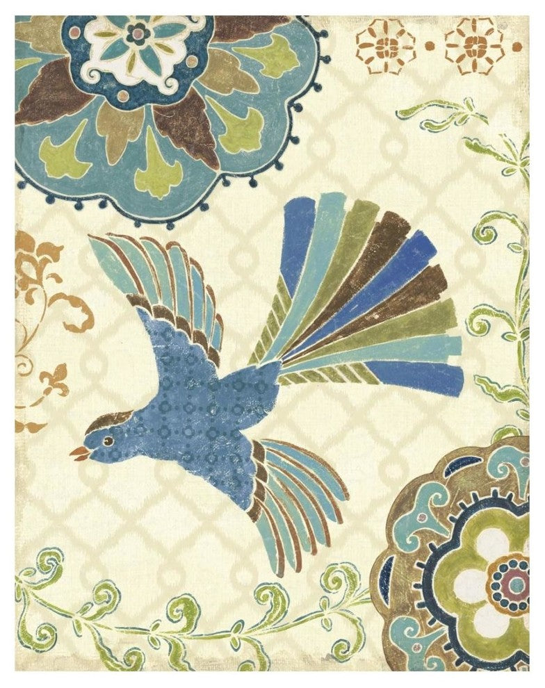 "Eastern Tales Bird III" Digital Paper Print by Daphne Brissonnet, 22"x26"
