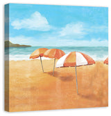 Striped Beach Umbrellas 30x30 Canvas Wall Art