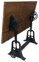Industrial Architect's Drafting Desk - Adjustable Cast Iron Base - Tilt Top