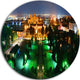 Lighted Montreal City At Night, Cityscape Photo Disc Metal Artwork, 36"